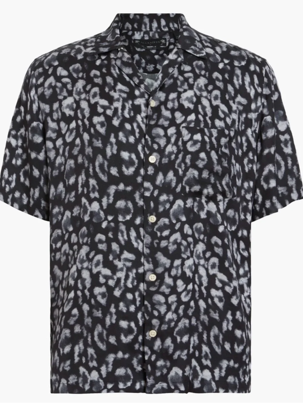 AllSaints Leopard Print Short Sleeve Camp Shirt - Picture 4 of 6